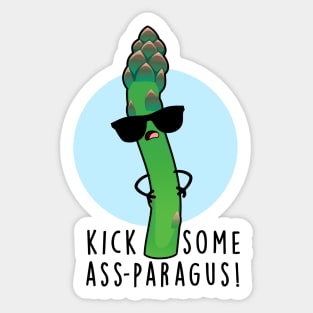 Kick Some Ass-paragus Cute Veggie Asparagus Pun Sticker